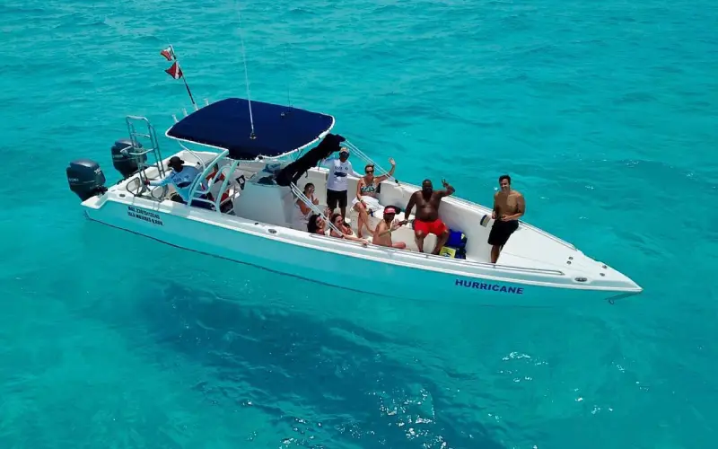 b paseo lancha grupal cancun caribe